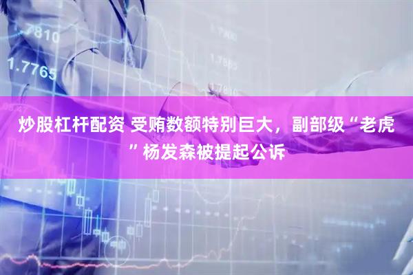 炒股杠杆配资 受贿数额特别巨大，副部级“老虎”杨发森被提起公诉